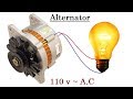110v AC from a 12v Car Alternator New idea !