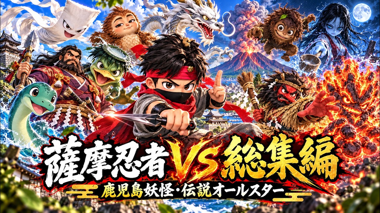 総集編】薩摩忍者VS 鹿児島の妖怪・伝説オールスター！ガラッパから弥