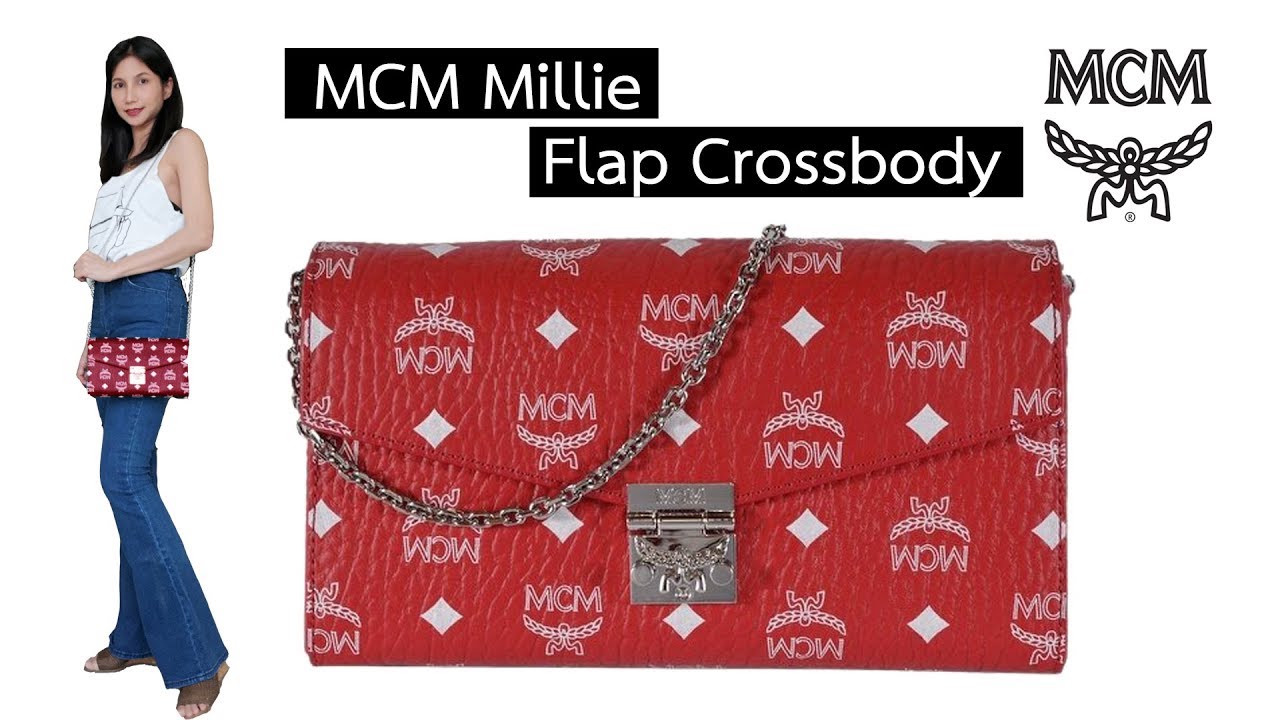 6722 MCM Millie Flap Crossbody in Visetos ROSE GOLD