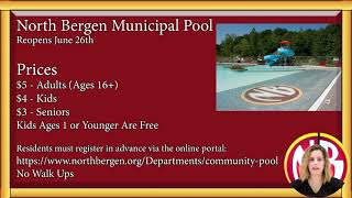 North Bergen Announcement: Pool Reopening June 26th 2021