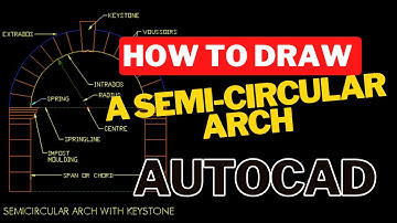 How to draw a semi circular arch in Autocad, add text, dimensions and leaders.