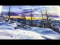 How to paint snow and mountains in watercolors