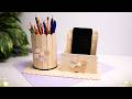 DIY Pen and Mobile Holder with Ice cream Sticks | Home Crafts Ideas
