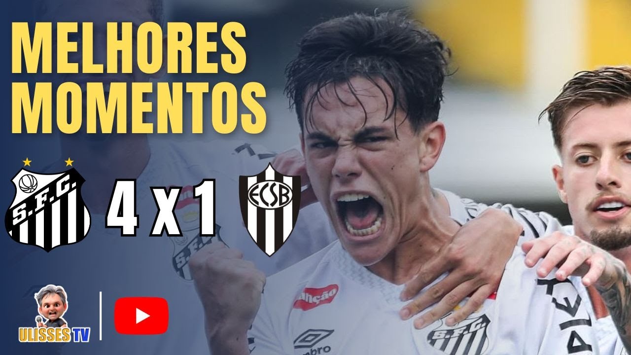 MELHORES MOMENTOS | SANTOS 4X1 EC SÃO BERNARDO | QUARTAS DE FINAL ...