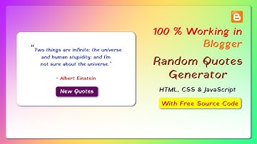 Random Quote Generator in blogger using HTML CSS & JavaScript | Automatically Quote Generator blog