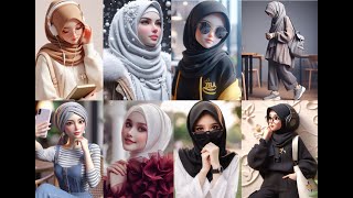 😘Cute Hijab Muslim girls dpz for profile picture||Cartoonic hijab girls dpz|Animate😍😍