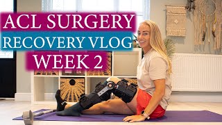 ACL SURGERY RECOVERY VLOG | WEEK 2 | acl and meniscus surgery/recovery | ACL RECONSTRUCTION