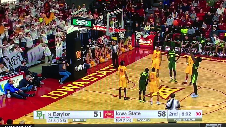Iowa State Student Section Chants "No means no" during Motley free throws