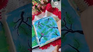 Easy beautiful scenery painting #satisfying #creativity #easytutorial #sky #simple #paperart #reels