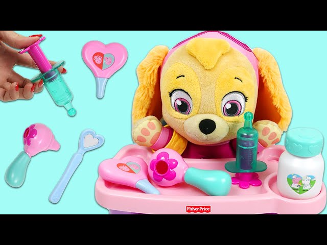 Paw Patrol Baby Skye Toy Hospital Checkup with Peppa Pig Doctor Tools Super Video! class=