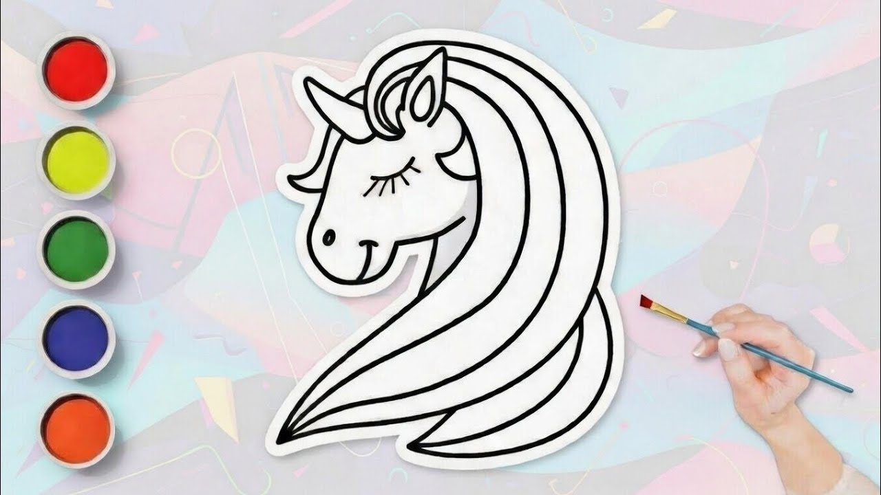 Очень простой способ нарисовать единорога для детей!