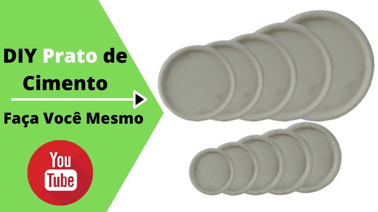DIY Prato De Cimento - Extremamente Fácil - Acabou os Problemas Por Falta de Pratinhos -