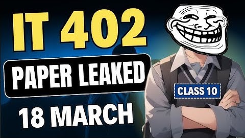 Class 10th : IT (402) paper leaked 🤫 | most repeated PYQ