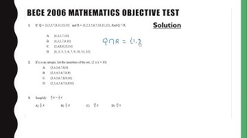 BECE 2006 Mathematics paper 1 questions 1 to 10