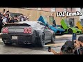 Lambo Owner thought he was cool Until a Widebody Mustang Showed Up!