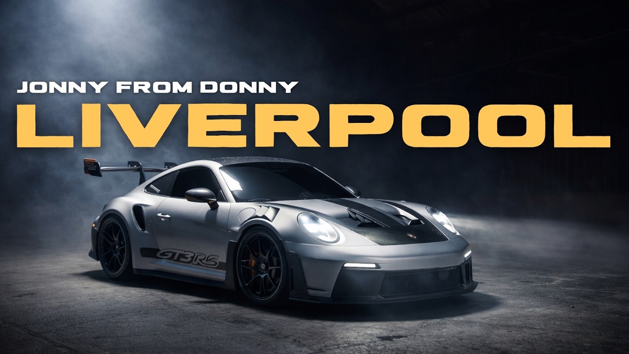 Four Porsche GT3s filmed in Liverpool
