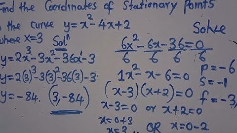 2024 Preps Maths Calculus || Coordinates of the Stationary Points || Harrison J Zulu Tutor