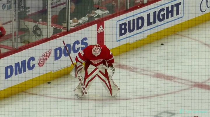 #Ville_Husso #Red_Wings Goalie intimidate LV Goali...