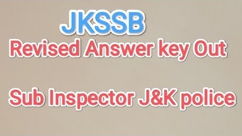 Revised Answer key Out for Sub Inspector J&K police