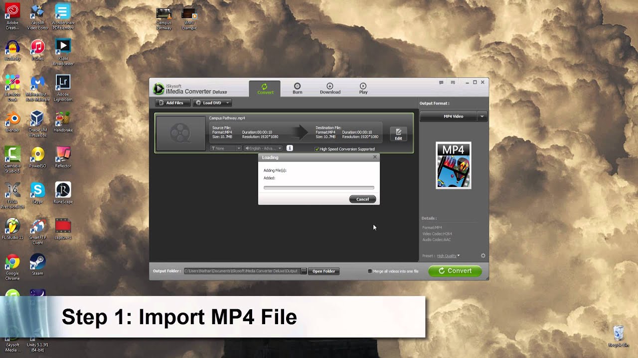 iSkysoft iMedia Converter Deluxe- How to Import MP4 to Windows Movie Maker