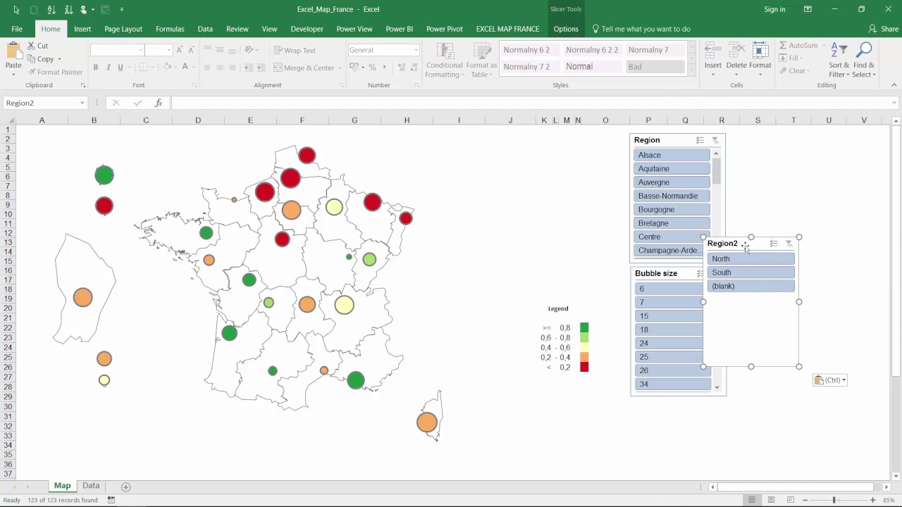 Map Chart Excel 2010