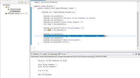 Product of Two Numbers in Java