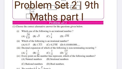 Problem Set 2 | Q. 1 to 3 | Maths part I | 9th Maths | Maharashtra board