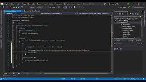 CONEXÃO COM BANCO DE DADOS MYSQL VIA C#