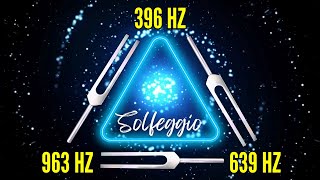 396Hz + 639Hz + 963Hz Tuning Forks Triple Solfeggio Frequency Healing 🌱 Root, Heart &amp; Crown Chakras