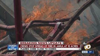 Crews stop spread of Jamul-area brush fire