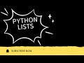 Python Lists #python #pythonprogramming #pythontutorial