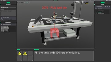 3D HMI Visualization Alarm - Liquid level too low