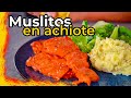 Muslitos de pollo adobados en achiote + guarnición | JUS PALTA - Comida Casera