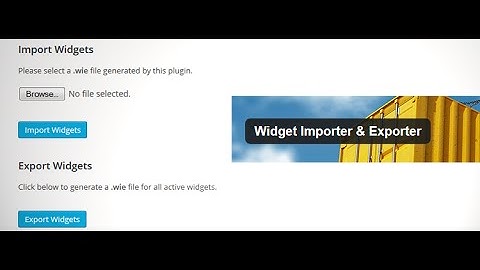 WordPress Widget Importer Exporter Plugin