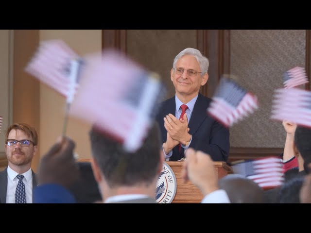 Watch AG Garland Administers the Oath of Allegiance & Delivers Congratulatory Remarks at Ellis Island on YouTube.