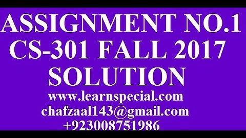 cs301 assignment no 1 solution fall 2017