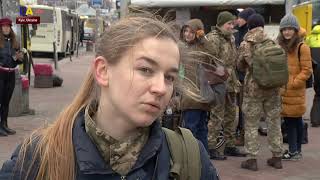 Ukrainian Female Soldiers in NATO Headquarters in Brussels