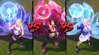 KDA FIRESTARTER Ahri vs KDA Ahri vs KDA ALL OUT Ahri Skins Comparison (League of Legends)