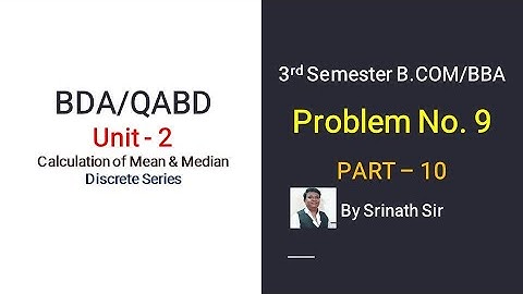 Calculation of Mean & Median in Kannada PART 10 - Problem No. 9