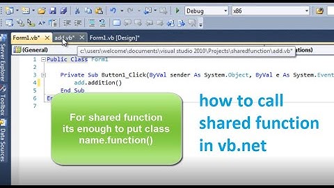 how to call shared function vb.net