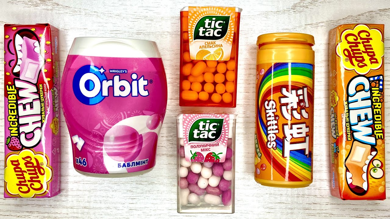 Some Lot's Of Orbit Tic Tac Skittles Chupa Chups| Lollipops Unpacking | ASMR | Satisfying Video