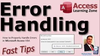 error handling & debugging: how to properly handle errors in microsoft access vba