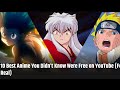"Top 10 Hidden Anime You Can Watch Free on YouTube (Official & Legal) #animenewsindia #animeseries