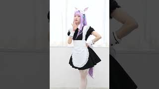 潤うるうのメイド服コスプレ撮影風景 stand No.2
