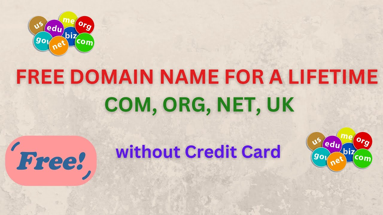 Free domain name for a lifetime - without Credit Card | How to you ...
