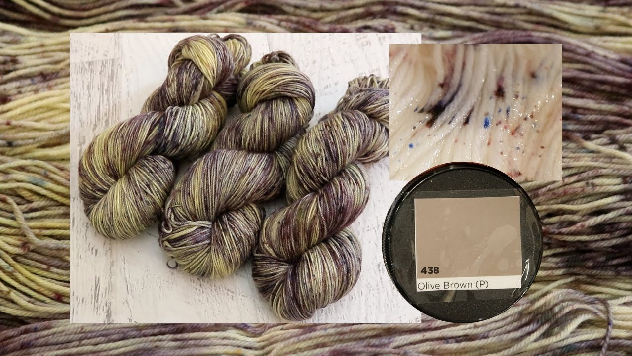 Dyepot Weekly 242 Speckling Yarn with Dharma Olive Brown Acid Dye