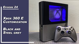 Xbox 360 E Custom Mod - Black and Steel grey paint