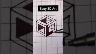 How to draw a 3d box | how to draw a 3d cube | how to draw a 3d drawing optical illusion #shorts
