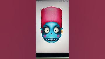 Drawing tutorial space skull with pink hair #drawart #procreate #art #speeddrawing #halloween