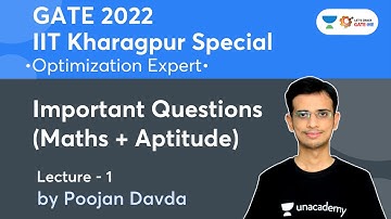 Important Questions (Maths + Aptitude) | GATE 2022 IIT Kharagpur Special | Lec.1 | Poojan Davda